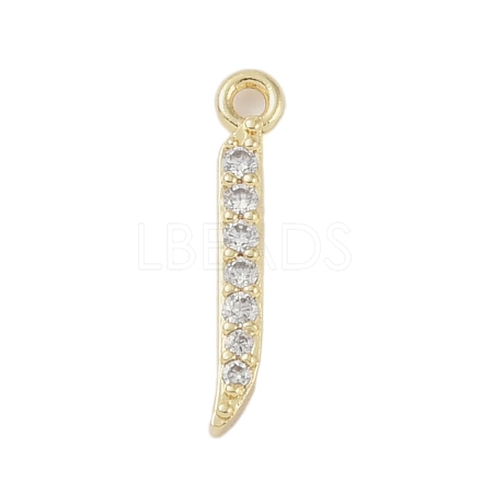 Rack Plating Brass Micro Pave Clear Cubic Zirconia Pendants KK-A224-03H-G-1