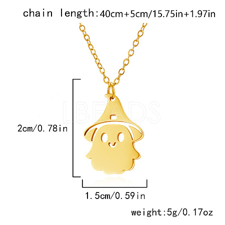 Halloween 304 Stainless Steel Laser Cut Pendant Necklaces FS-WG247A7-04-1