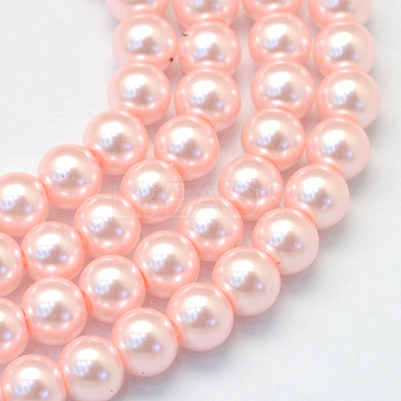 Baking Painted Pearlized Glass Pearl Round Bead Strands HY-Q003-10mm-70-1