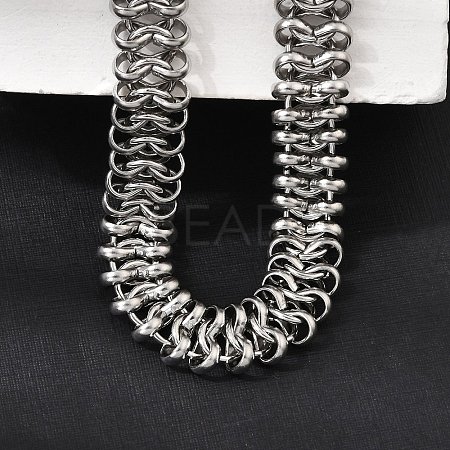 316L Surgical Stainless Steel Link Chain Choker Necklaces SA-CBAB122-03P-1