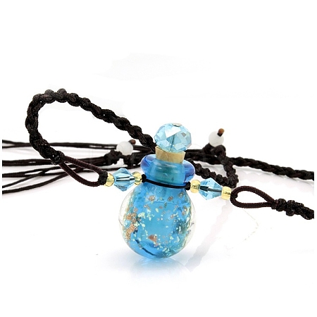 Lampwork Perfume Bottle Necklaces with Ropes PW-WG33753-06-1