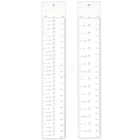 2Pcs 2 Styles Acrylic Rulers AJEW-WH0270-327-1