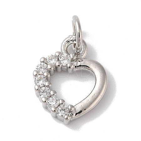 Rack Plating Brass & Clear Cubic Zirconia Pendants KK-L216-013P-1