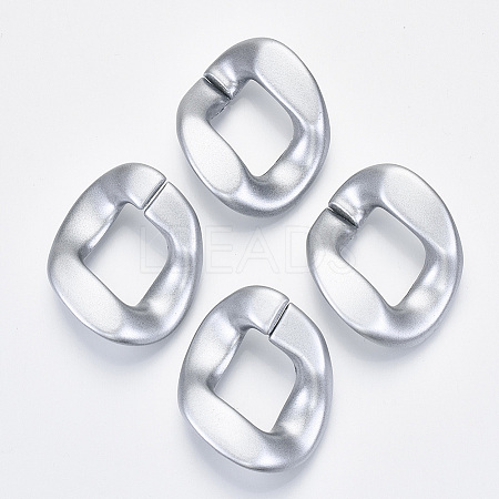 Opaque Spray Painted Acrylic Linking Rings LS-OACR-S021-63A-B02-1