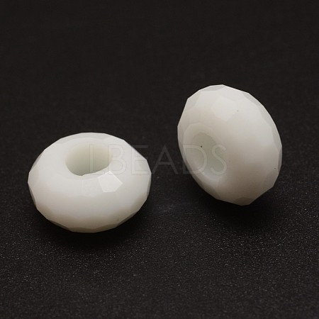 Faceted Glass Rondelle Large Hole European Beads X-GLAA-O004-08-1