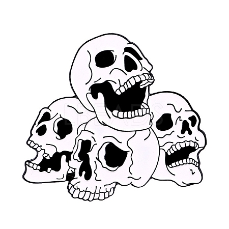 Halloween Creative Horror Skull Punk Alloy with Enamel Brooch PW-WG77009-06-1