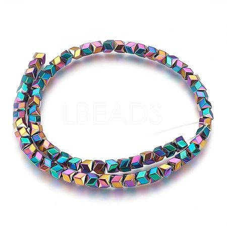 Electroplated Non-magnetic Synthetic Hematite Beads Strands G-P392-J03-1