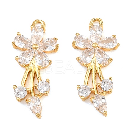 Brass Micro Pave Cubic Zirconia Pendants CU-CBA7392-12G-01-1