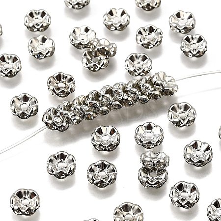 Brass Grade A Crystal Rhinestone Spacer Beads RB-A006-8MM-N-1