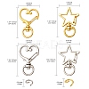 20Pcs 4 Styles Heart/Star Alloy Swivel Clasps FIND-YW0005-60-6