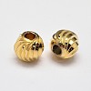 Rack Plating Brass Corrugated Round Spacer Beads KK-I600-5mm-G-RS-1