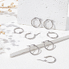 20 Pairs 201 Stainless Steel Hoop Earrings STAS-UN0022-38-2