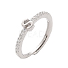 S925 Sterling Silver Adjustable Letter Rings for Women RJEW-M068-01P-S-2
