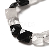 Natural Black Tourmalinated Quartz Beads Strands G-C109-A01-01-4