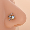 316L Surgical Stainless Steel Clear Cubic Zirconia L-Shaped Nose Rings WG09863-11-1