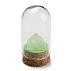 Natural Gemstone Pyramid Display Decoration with Glass Dome Cloche Cover DJEW-B009-01-2