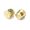 Brass Micro Pave Cubic Zirconia European Beads KK-H519-01G-2