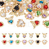 28Pcs 14 Styles Glass Rhinestone Pendants ALRI-TA0001-17-8