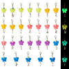 Butterfly Luminous Acrylic & Letter A~Z Tibetan Style Alloy Pendant Decorations HJEW-TAC0020-9