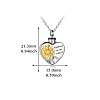 Alloy Heart with Sunflower Urn Ashes Pendant Necklace BOTT-PW0002-015P-2