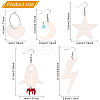 ANATTASOUL 5 Pairs 5 Styles Rainbow Color Acrylic Dangle Earrings with Iron Pins EJEW-AN0003-62-2