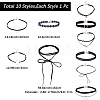10Pcs 10 Styles Gothic Polyester Lace Choker Necklaces NJEW-SC0001-75-2