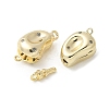 Rack Plating Brass Micro Pave Clear Cubic Zirconia Box Clasps KK-U052-18G-2