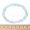 Natural & Dyed White Jade Bead Stretch Bracelets BJEW-K212-A-018-5