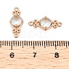 Brass Pave Faceted Glass Connector Charms FIND-T070-03G-3