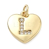 Brass Micro Pave Clear Cubic Zirconia Pendants KK-D229-01G-12-1