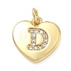 Brass Micro Pave Clear Cubic Zirconia Pendants KK-D229-01G-04-1