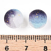 Frosted Baking Paint Crackle Glass Beads with Glitter Powder X1-DGLA-T004-01J-3