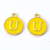 Golden Plated Alloy Enamel Charms ENAM-S118-09U-2