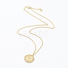Brass Micro Pave Clear Cubic Zirconia Pendant Necklaces NJEW-J059-01E-2