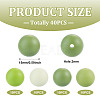 40Pcs 4 Colors Round Silicone Focal Beads SIL-TAD0001-02D-4