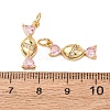 Brass Micro Pave Cubic Zirconia Pendants KK-D019-23G-3