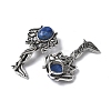 Angel Brass Natural Lapis Lazuli Pendants KK-D361-02AS-16-2