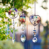1Pc Wire Wrapped Alloy & Natural Mixed Stone Chips Tree of Life Hanging Suncatchers HJEW-TA0001-45A-7