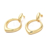 Real 18K Gold Plated Brass Dangle Stud Earrings EJEW-G382-19B-G-1
