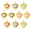 10Pcs 5 Colors Brass Enamel Pendants KK-SZ0006-04-1