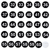 1 Set Round ABS Plastic Number Brooches Sets JEWB-OC0001-02D-1
