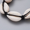 Natural Cowrie Shell Braided Beads Bracelets X-BJEW-JB05057-01-2