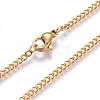 Unisex Vacuum Plating 304 Stainless Steel Curb Chain/Twisted Chain Necklaces STAS-D0002-34G-3