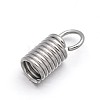 Tarnish Resistant 304 Stainless Steel Coil Cord Ends X-STAS-N071-03-1