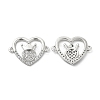 Brass Micro Pave Clear Cubic Zirconia Connector Charms KK-E068-VB349-1