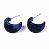 Opaque Resin Half Hoop Earrings EJEW-T012-04-A01-2