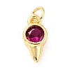 Real 18K Gold Plated Brass Micro Pave Cubic Zirconia Charms ZIRC-L100-088G-02-2