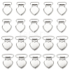 WADORN 20Pcs 2 Style Heart Iron Pacifier Suspender Clips DIY-WR0002-83-1