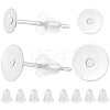 800Pcs 2 Styles  304 Stainless Steel Flat Round Blank Peg Stud Earring Findings FIND-BBC0003-52-1
