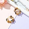 Natural Mookaite Chips Braided Hoop Earrings EJEW-JE04940-17-3